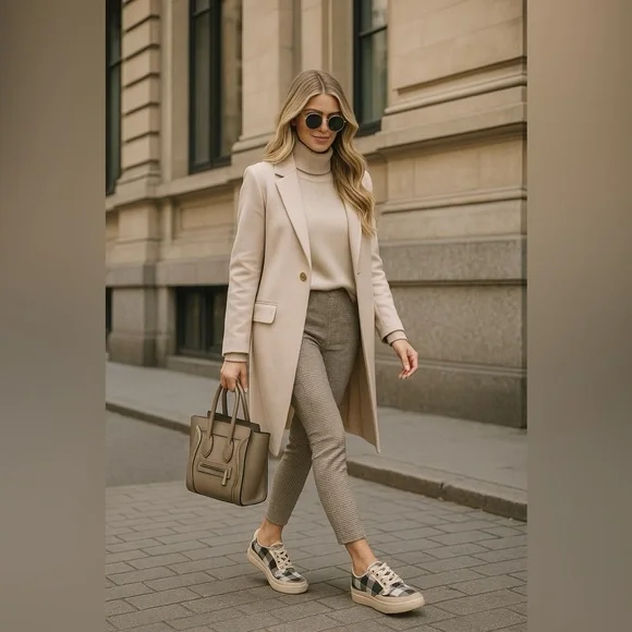 Zodiac Cheezburger Plaid Lace-Up Sneakers Women’s Size 8M Black White Tan NWB - Picture 3 of 11